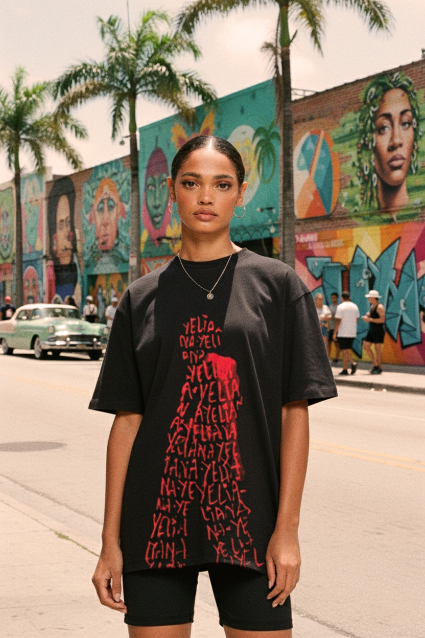 Yeliana tour merchandise with handcrafted design elements.