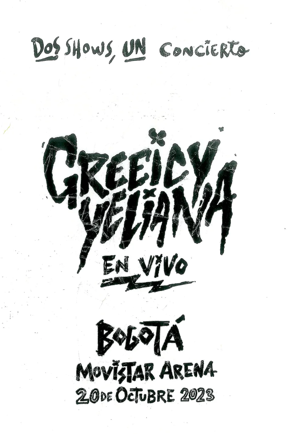 Yeliana tour poster for the Movistar Arena show.